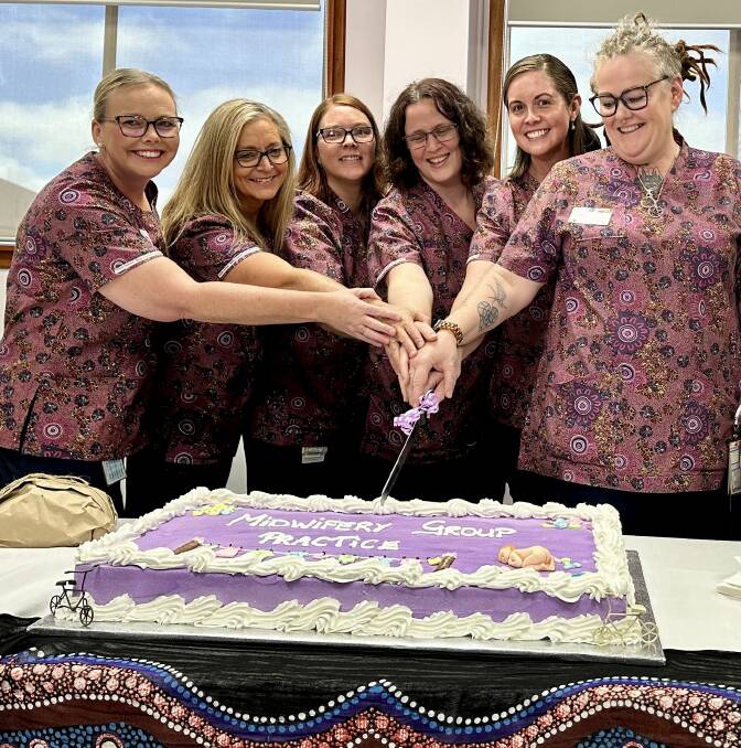 The midwifery team at Glen Innes Hospital cut the cake to celebrate the re-establishment of local maternity services and new collaborative model of care. Picture supplied