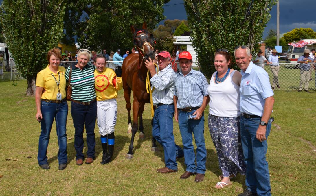 Last year's winner: Cup winners from 2016 including jockey Jodi Worley, trainer Paddy Cunningham, horse Carry Me Gee Gee and racing connections.