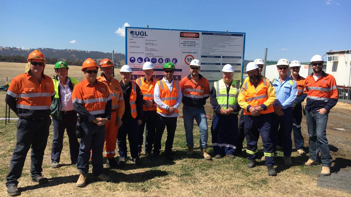 VISITORS: Representatives from the Northern Tablelands Rural Fire Service, NSW Ambulance, Glen Innes SES and Volunteer Rescue Association at White Rock Solar Farm.