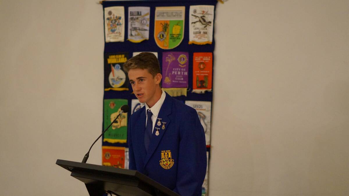PERSONAL EXPERIENCE: Matt Campion spoke about preparing for a race in his prepared speech at the regional final of Lions Youth of the Year.