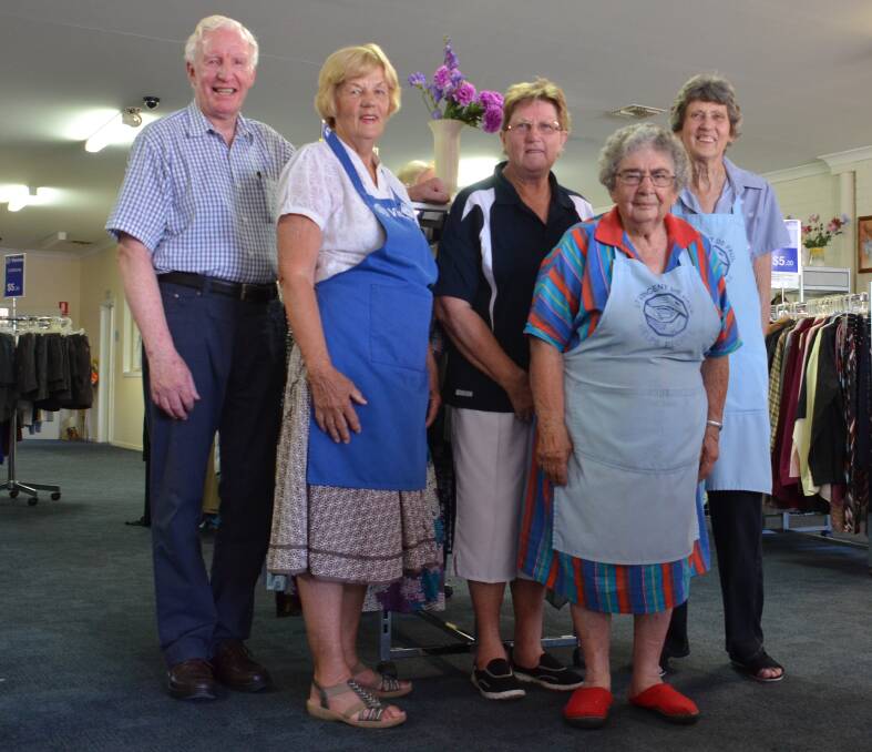 Big achievement: Kerry Muir, Trish Williams, Mary Pickham, Therese Correy and Betty Stibbard at the Glen Innes St Vincent de Paul store. 