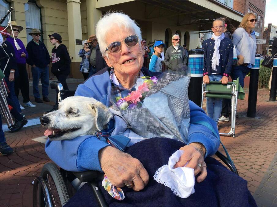 HAPPY BIRTHDAY: Jan Sharman celebrates her 80th birthday at the Australian Celtic Festival parade.