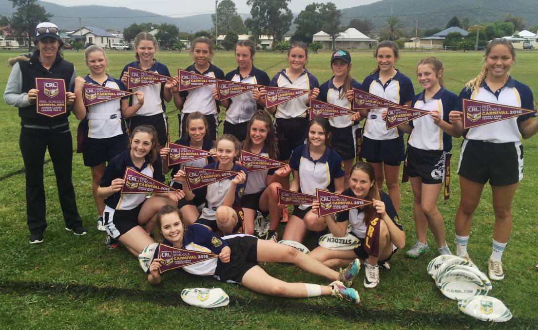 CHAMPIONS: The Glen Innes under 14 girls league tags team.