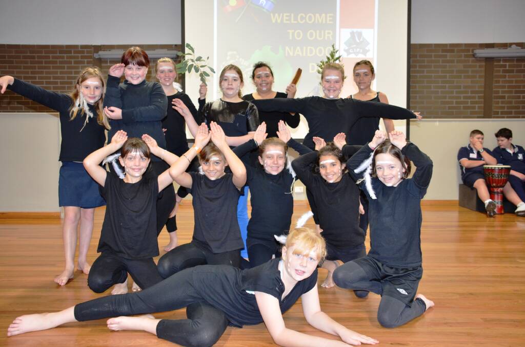 DANCE: The Glen Innes public school girls Aboriginal dance group