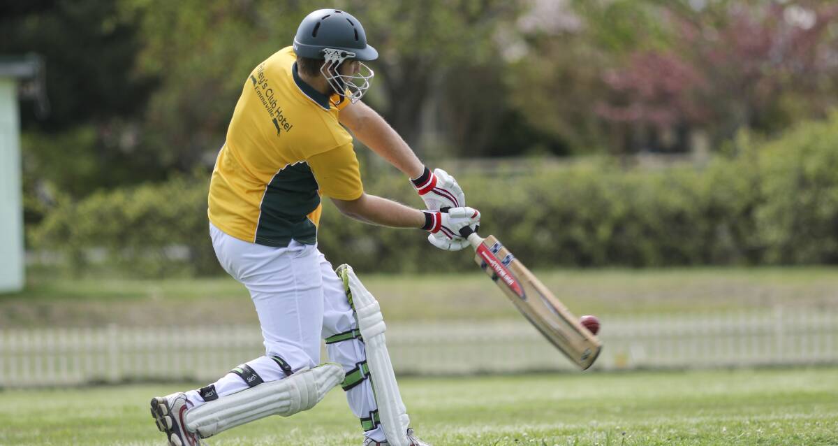 NOT OUT: Jack Symons on the front foot and on his way to 58 not out last weekend. Picture: Tony Grant.