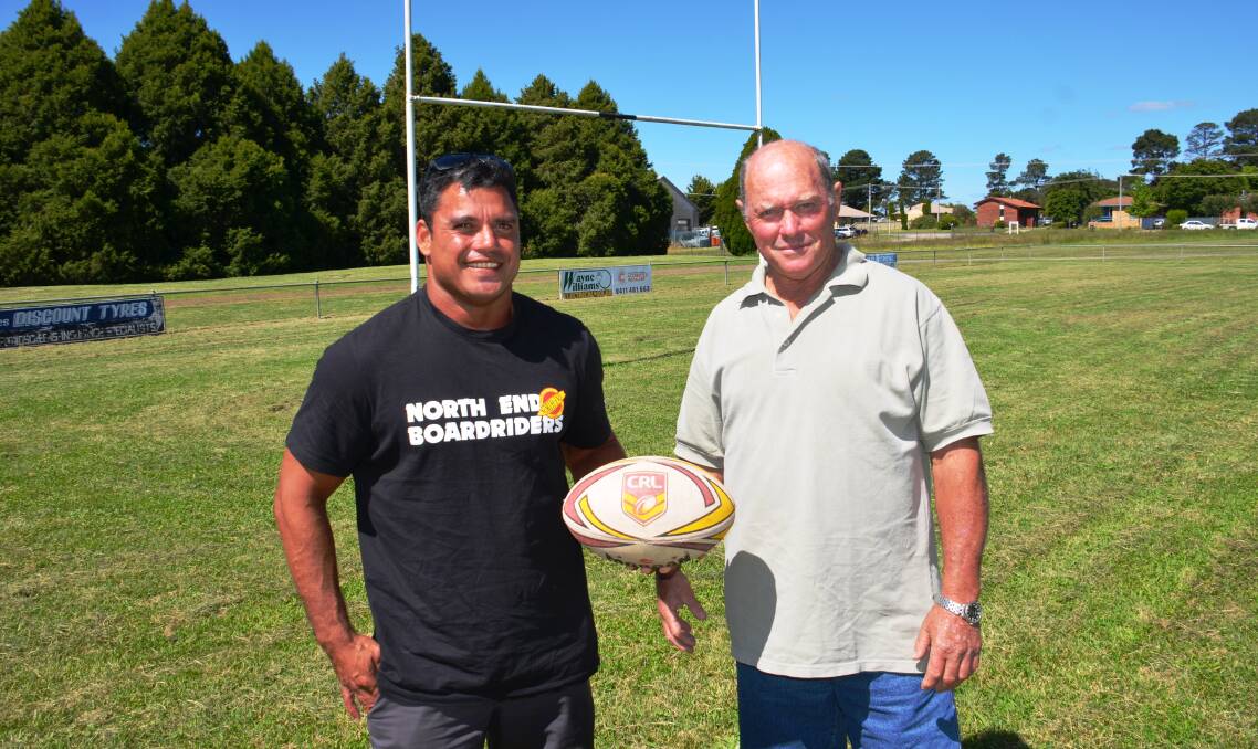 NEW COACH: New Magpies coach Warren Heilig with club president Barry Grob. Picture: Craig Thomson