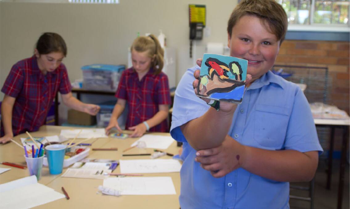 St Joseph’s Primary School stuents were involved in creating the pottery tiles for the artwork.