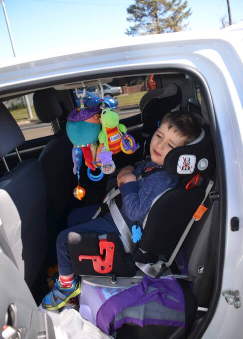 The swivel car seat funded by Variety Bash has made life much easier for the Maybons, and made travelling more comfortable for Logan.