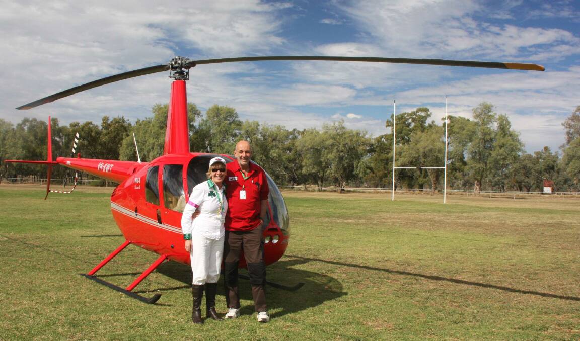 Peter and Stef Day are flying up to Mead Park to donate three free helicopter rides, in support of the Gordon Creighton Cup gala day and Variety.