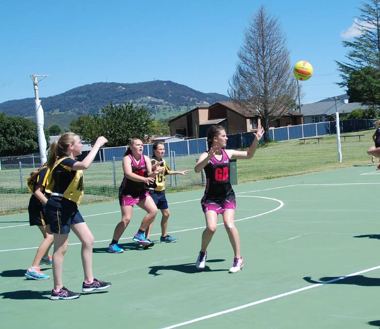 Annaleese Cameron and Bridgette Beatty in action at the Tenterfield gala day. Bridgette has been selected for the open Division 2 squad at the Northern Inland Academy of Sport.