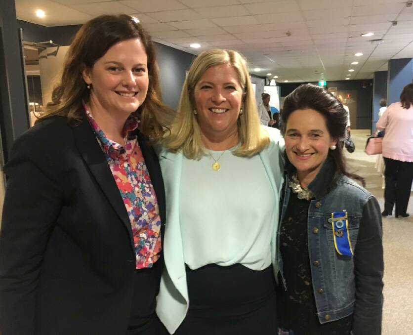 NSW CWA CEO Danica Leys with Bronnie Taylor MLC and Mary Hollingworth (Glen Innes CWA handicraft officer) at the CWA state conference.