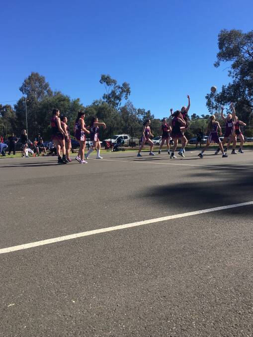 RISING UP: Glen Innes netball's young division one team kept their position at the top of the Regional League table at the round in Gunnedah on Sunday.