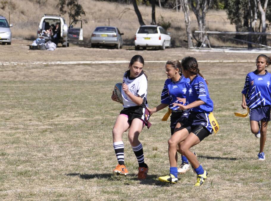 POINTS: Gabriella Panebianco scored a try and kicked two conversions in the senior league tag team's win over Inverell on Saturday. File pic. 