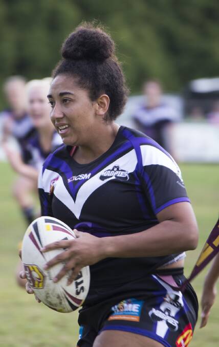 DEFENCE: Amelia Tunamena and the Glen Innes league tag side beat Tingha by two points on Saturday. 