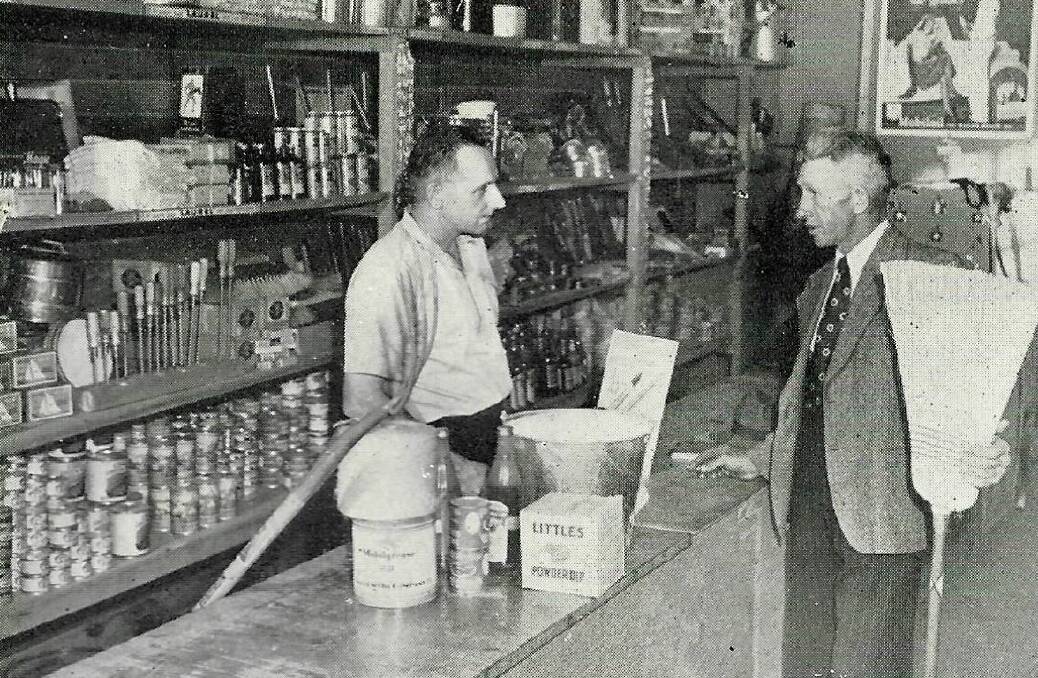Dick Gray and Norval Robson in the Co-Op. Picture supplied. 