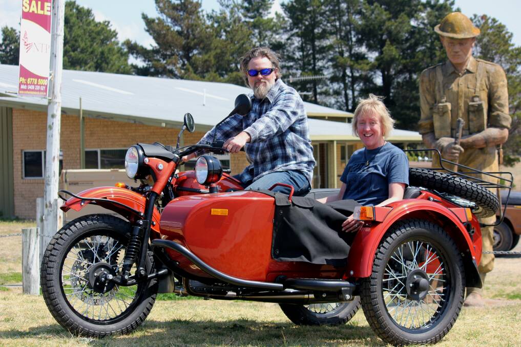 RIDE IN STYLE: Ural of Oz sidecar engineer Mat Hodge and general manager Clare Mailler.