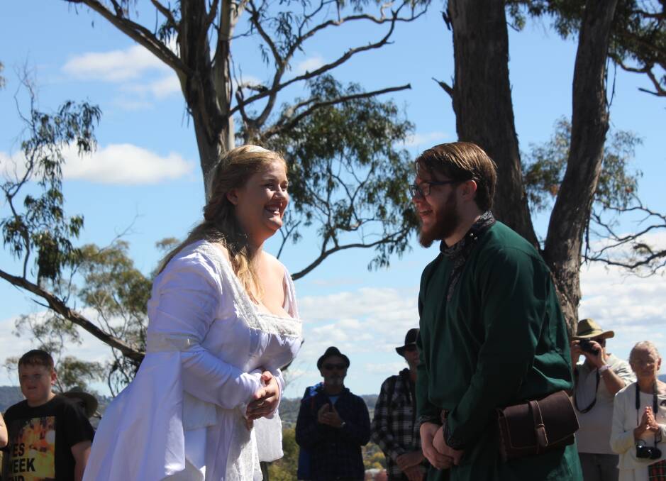 TRUE LOVE: Caitlin and Jason Nicholson tied the knot at the Glen Innes Celtic Festival.