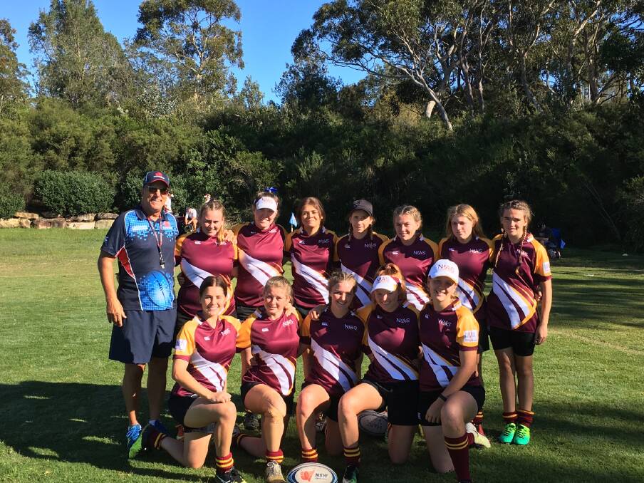 Third place: The NIAS rugby sevens girls team which impressed in the inaugural event, landing a bronze medal in the Academy Games staged on the Central Coast.