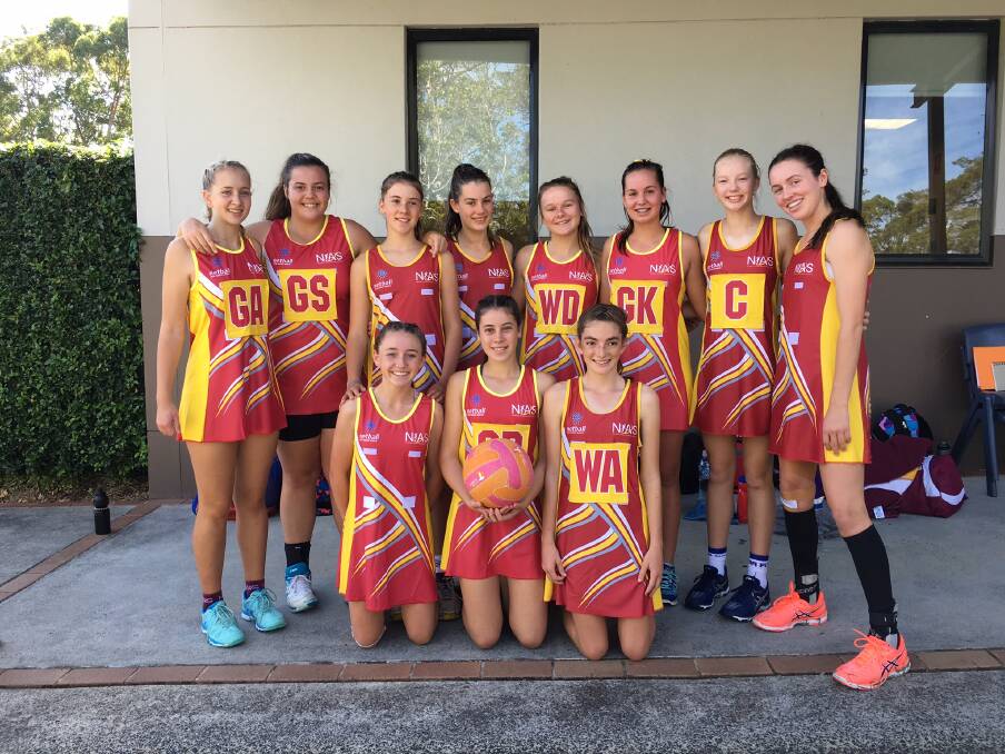 Centre of the action: The NIAS division two netball team which competed with distinction at the Academy Games played last weekend at the Central Coast.