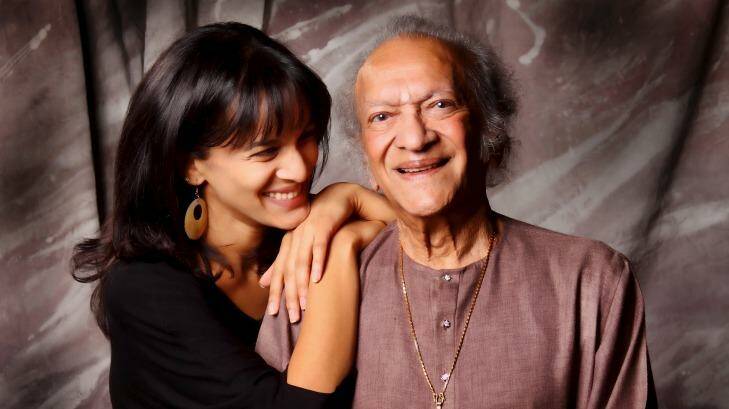 Anoushka Shankar with her father Ravi Shankar before his death in 2012. Photo: Bill Wood