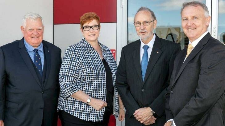 (l-r) Mr David Gaul, Co-Founder of CEA Technologies, Senator the Hon Marise Payne, Minister for Defence, Mr Ian Croser, Technical Director and Co-Founder
and Mr Merv Davis, Chief Executive Officer of CEA Technologies and the Official Opening of the company's new premises in Canberra. .

