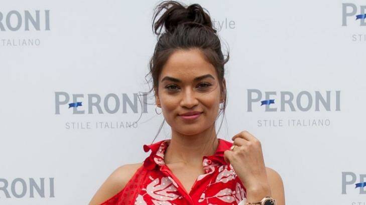 Shanina Shaik was dressed to impress at the Peroni marquee for Alfa Romeo Portsea Polo on Saturday. Photo: Carly Ravenhall