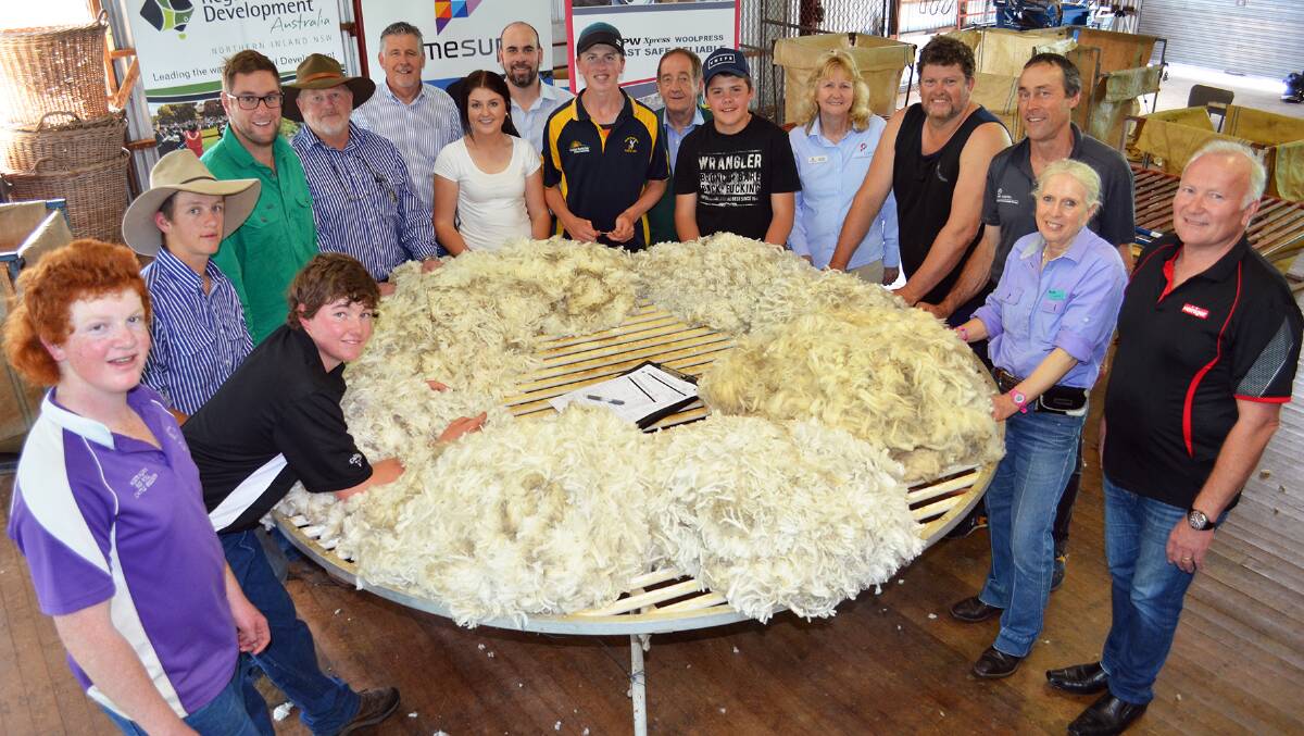 Guyra Central School students and those involved in the Wool Works Shearing School. Apart from shearing, animal husbandry, biosecurity, workplace health and safety and the handling of wool and sheep were also taught.