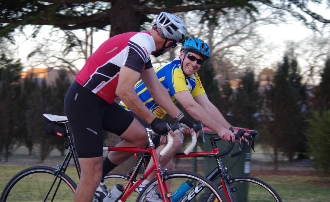 Mike Stone and Greg Doman, organisers of the ride for cancer research.