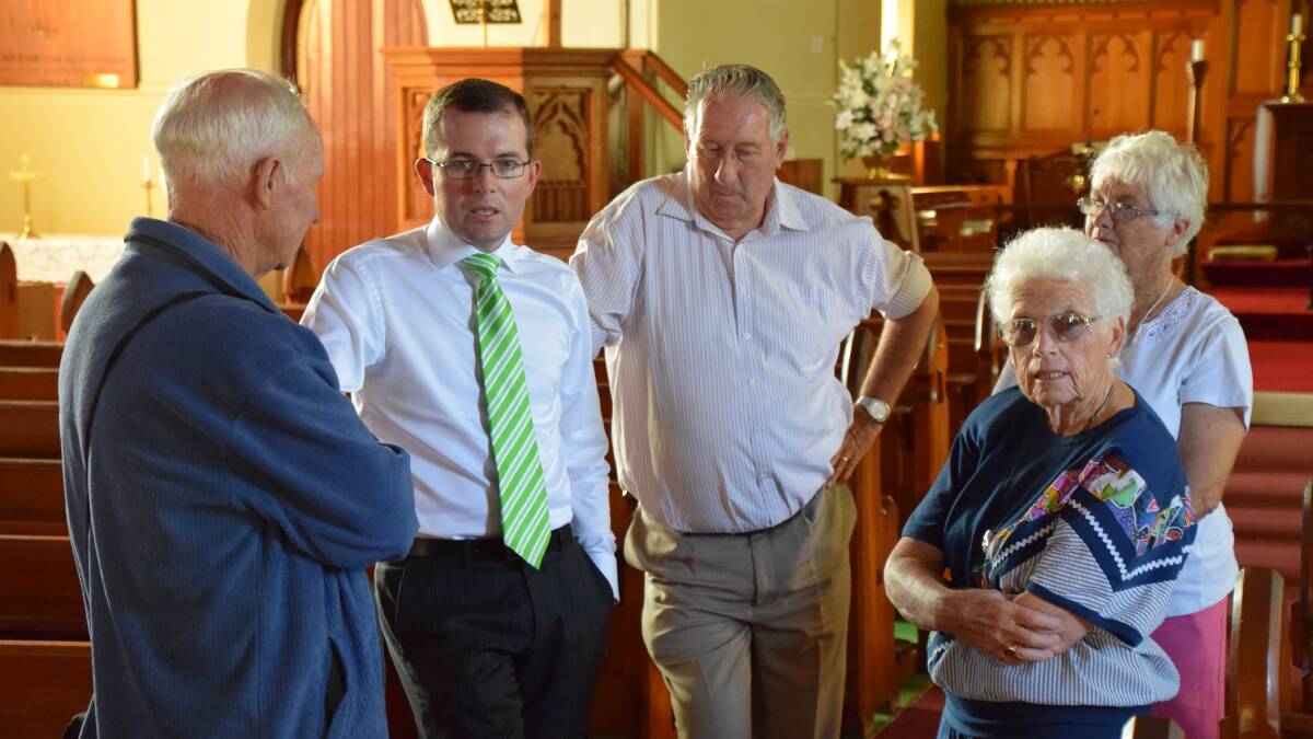The Holy Trinity Anglican Church volunteers John Page, Neil Shannon, Carolyn McClelland and Jan Sharman, reached out to state MP Adam Marshall for support to repair the church’s leaking roof.