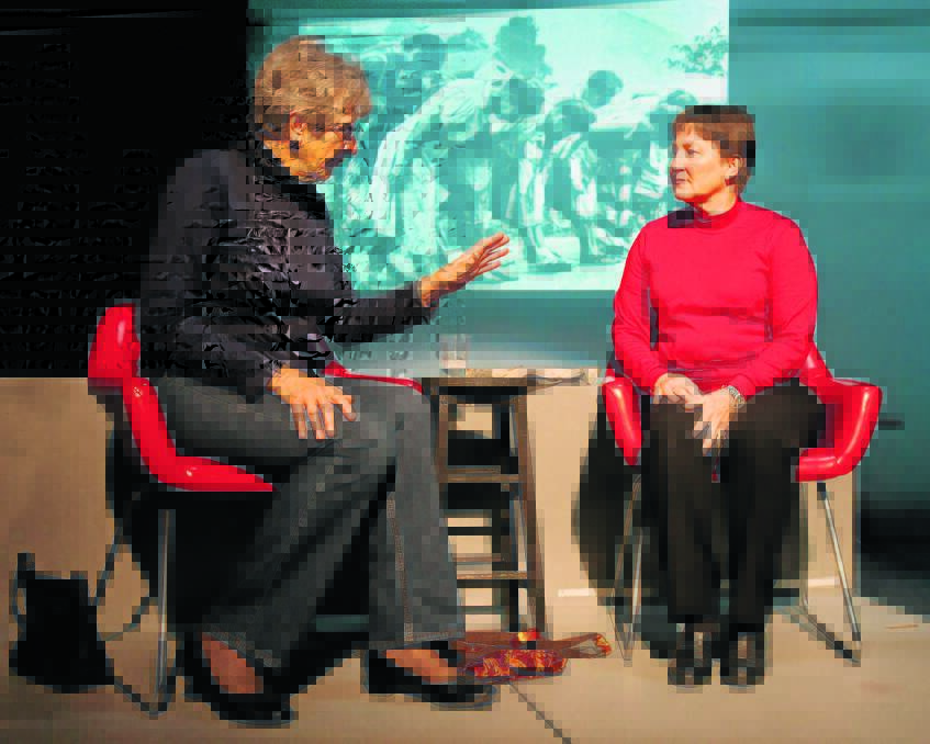 o Challenging portrayals: Local thespians Patricia Turner and Michelle Lynn turn in
‘terrific’ performances as two women reuniting after harrowing war experiences.