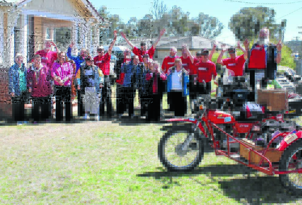 o Tipping the scales: Glen Industries’ personnel met up with Scrapheap Adventure riders at Emmaville with the proceeds of their fundraising efforts, putting the total over $10,000.