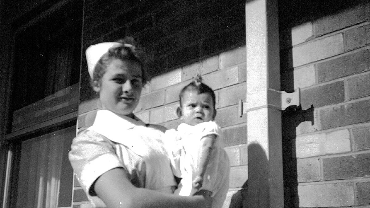 Carolyn back in 1962 at Glen Innes Hospital with Leonie, a special patient.