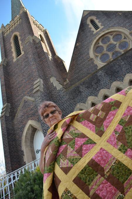 o Addictive hobby: Glen Innes Uniting Church Quilting and Craft Group 
president Barbara Chard, pictured here with the quilt to go to raffle for the aid of local charities, said the group has been steadily growing since its inception, drawing on the “very addictive” crafty hobby.