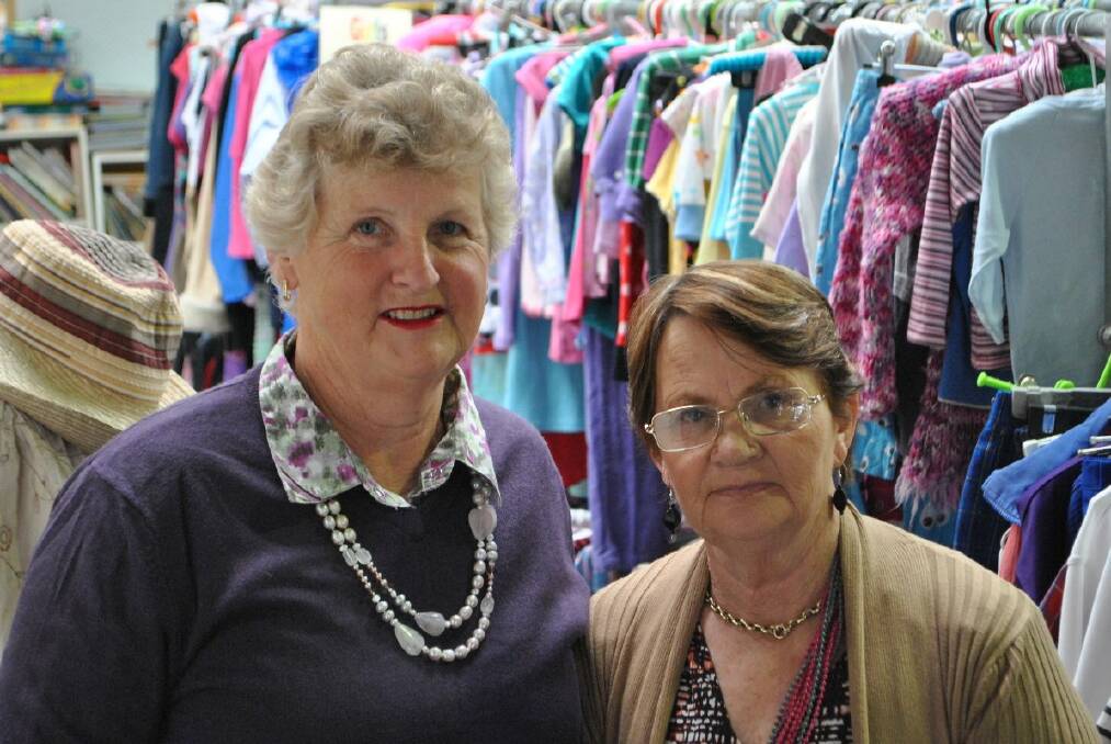 o Champion effort: The Op Shop’s Jeanette Walton and Jill Newberry in the establishment which just cleared $100,000 to donate to local causes.