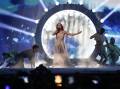Eden Golan secured a spot in the Eurovision grand final despite protest against Israel's inclusion. (AP PHOTO)
