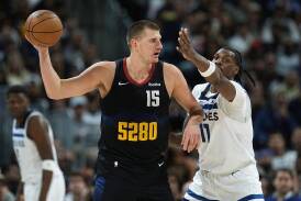 Denver Nuggets centre Nikola Jokic (left) has again been voted the NBA's most valuable player. (AP PHOTO)