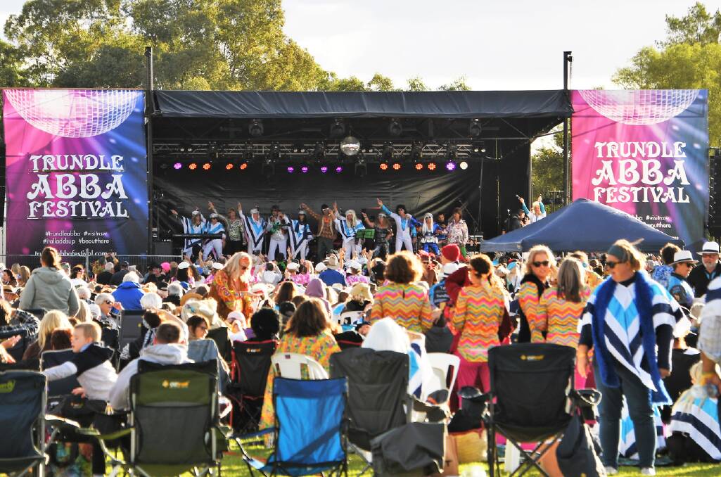 The crowd enjoys a performance at the 2019 Trundle ABBA Festival. Picture from file