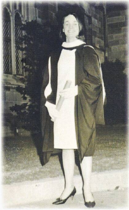 Emma Freebairn's mother, Janet Freebairn on her graduation day in 1967. Emma followed in her mother's footsteps and became a pharmacist, she now is a partner at Campbell and Freebairn in Inverell. Picture supplied. 