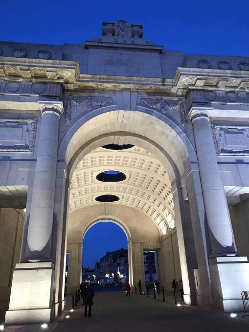 THE LONE MONUMENT: The Menin Gate Memorial in Ypres bears the names of 55,000 soldiers with no known grave, including more than 6000 Australians. Picture: Michael Grealy