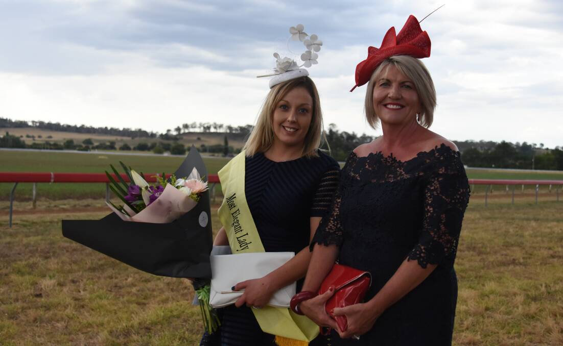 BIG WINNERS: 2019 Elegant Lady winner Manda Ramma (first place in Fashions on the Field), and Leah McCarney. The fashions always attract a large crowd at the cup day.