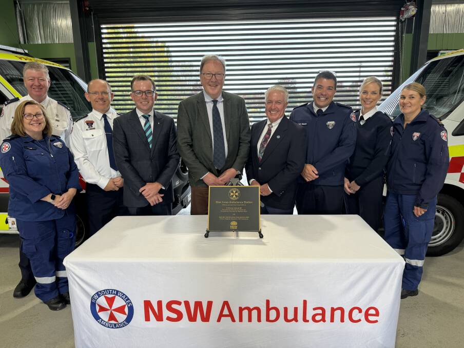 Glen Innes paramedics Cass Copeland, left, Station Officer John Alford, Duty Operations Manager Scott Clarke, Regional Health Parliamentary Secretary Dr Michael Holland, Northern Tablelands MP Adam Marshall, Glen Innes Mayor Rob Banham, Chief Superintendent Luke Wiseman, Acting Zone Manager Inspector Lauren Lowrie and Glen Innes Intensive Care Paramedic Kerry Trow officially open the new Glen Innes Ambulance Station. Picture supplied