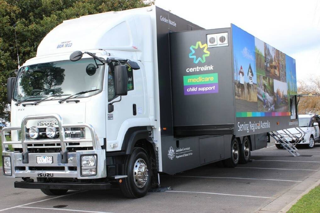 On the road: The Golden Wattle Mobile Service Centre. Photo: Supplied.