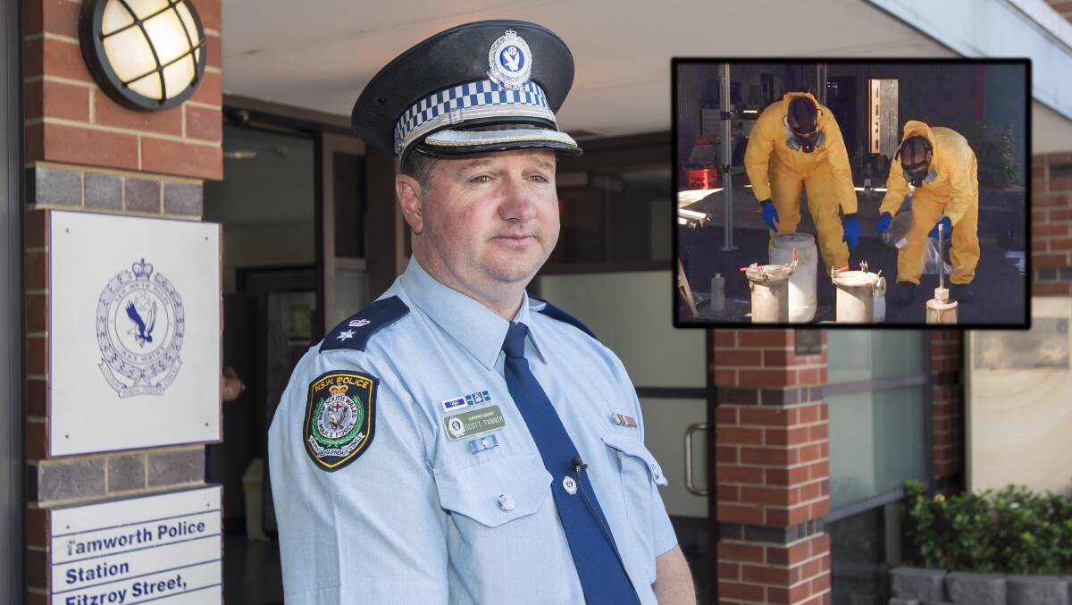 Search continues: New England Superintendent Scott Tanner in Tamworth on Wednesday said police are searching for those behind two drug labs. Photo: Peter Hardin