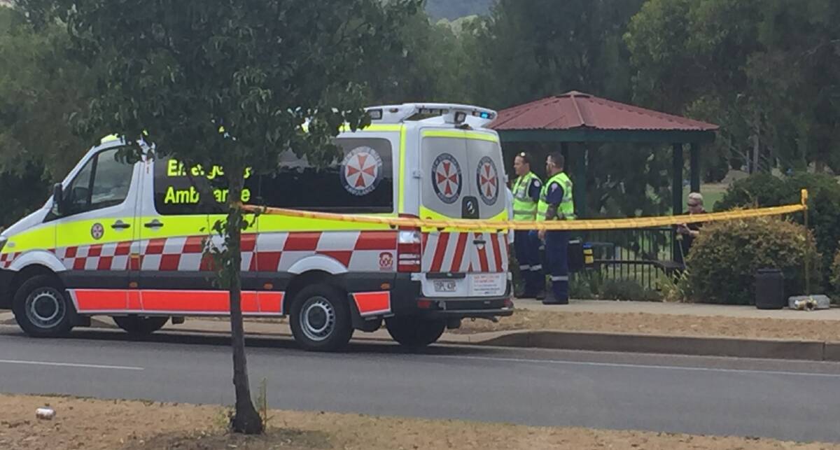Take it slow: Local paramedics at the scene of a crash in Tamworth earlier this week.