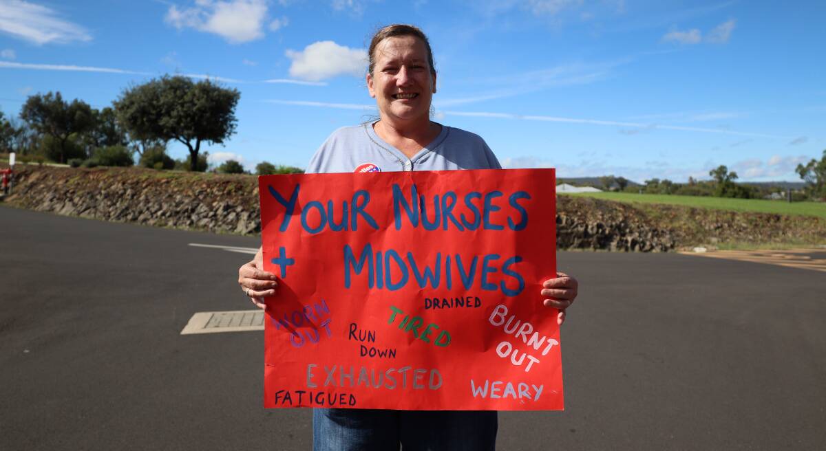 PROUD: Noeleen Lennon is proud of her career in nursing, and is protesting against the "dangerous" staffing levels at Inverell Hospital. Photo: Jacinta Dickins