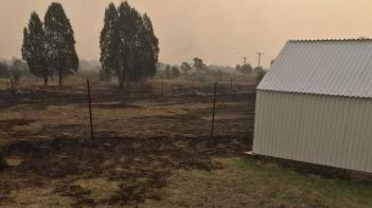 Casey's view: The spotfire spread quickly through dry grass near his Tingha house.