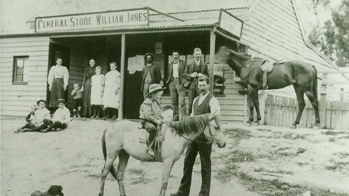 STORE: Glencoe Store owned by William A Jones was featured in the diary of Alvina Unwin. Behind Ken Newberry, who is holding the horse, is Jim Newberry. Picture: Supplied