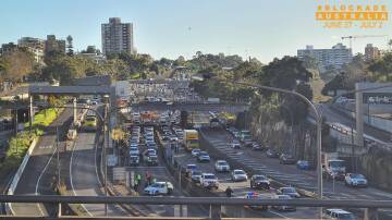 STANDSTILL: Traffic after the tunnel was blocked. Picture: Blockade Australia