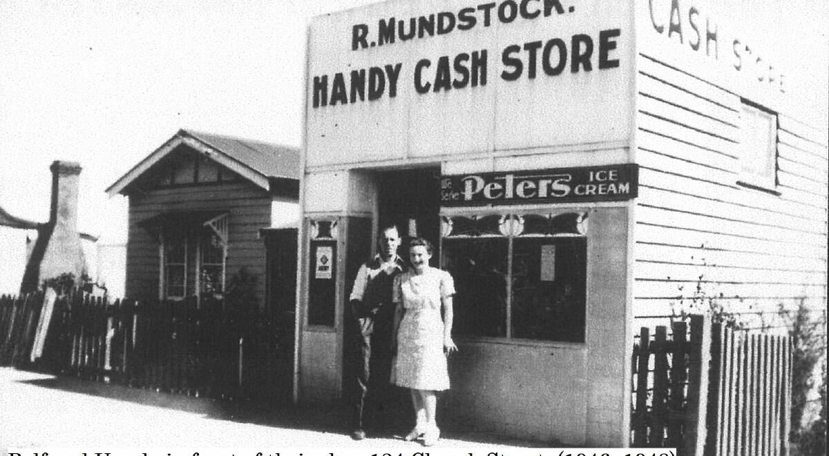 LOCAL BUSINESS: Rolf and Ursula in front of their shop at 124 Church Street in the 1940s. Picture: supplied
