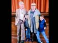 THANKS: Tom and Carmel Bennett with grandsons Tom and Patrick at their farewell hosted by mayor Rob Banham at Glen Innes Town Hall. Picture: Supplied